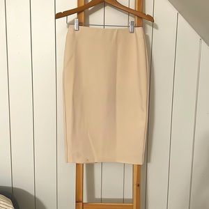 Tahari light pink midi pencil skirt.